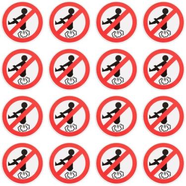 Imagem de GORGECRAFT 10 conjuntos de adesivos de vaso sanitário com slogan de aviso não peidar sem peidos sinal de cuidado engraçado autoadesivo à prova d'água adesivos públicos sinais de banheiro mural PVC