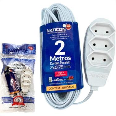 Imagem de Extensao Naticon Paralela 2 Polos 0,75Mm Branca - 2M