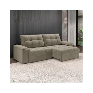 Imagem de Sofá Retrátil e Reclinável 4 Lugares 2,60m Revestimento Suede com Molas Ensacadas Luizzi California Soft