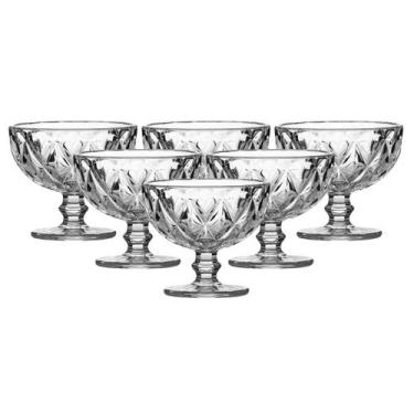 Imagem de Kit Taças Sobremesas 335ML Modelo Vidro Diamante - 6 Unidades - ECOS