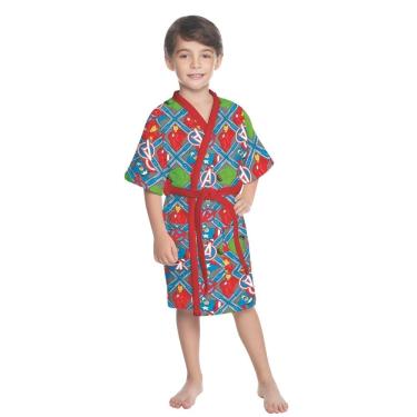 Imagem de Roupão Aveludado Lepper Estampado Personagens Infantil Vingadores M