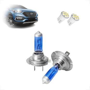 Imagem de Kit de lâmpadas Halógena Super Branca Farol Baixo H7 para Santa Fé  20