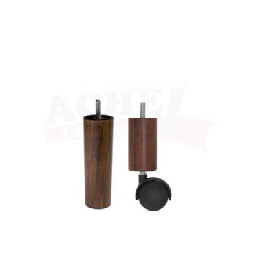 Imagem de Kit 6 Pé para Cama Box ou Baú casal- 4 fixos e 2 rodízios  - Pé cama B