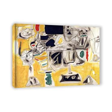 Imagem de JZSDGB Arshile Gorky Prints-Famous Paintings Fine Art Poster - Reprodução em tela - Madeira emoldurada e pronta para pendurar - (Tabela paisagem) - Imagem de arte de parede em tela abstrata para