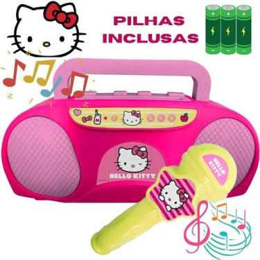 Imagem de Karaoke Hello Kitty Com Microfone e Rádio Amplificador Para Cantar Boo