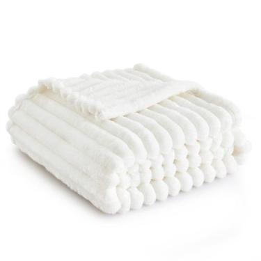 Imagem de Cobertor Flanela Bedsure Twin XL - Macio e Acolhedor - Bege Claro