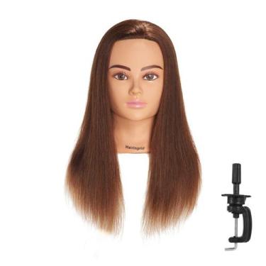 Imagem de Cabeça de Manequim Hairingrid com Cabelo Humano 100% - 20-22 Polegadas
