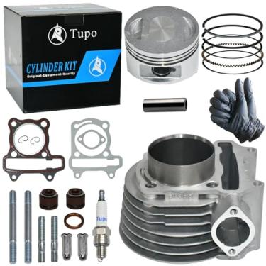 Imagem de Tupo Kit de reconstrução de anel de pistão de junta de cilindro grande de 150cc 57,4 mm compatível com GY6 4 tempos 157QMJ 152QMI Jonway Taotao Znen Roketa ATV Moped Go Kart