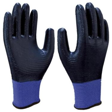 Imagem de Luva de Segurança Com Banho Nitrílico Super Safety SS1002 Light, M, Az