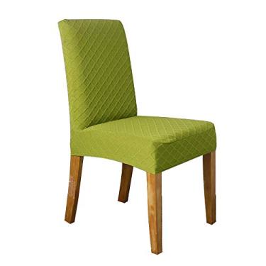 Imagem de Cadeira de Jantar Esticada Cadeira de Capa, Pano Com Relevo a Tampa da Cadeira de Jantar Removível Capa de Cozinha Lavável para Casa, Hotel, Banquete (Verde)