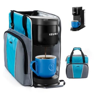 Imagem de BAGSPRITE Bolsa de viagem para cafeteira compatível com Keurig K-Express e K-Iced, com vários bolsos para cápsulas K-Cup e alça de ombro