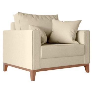 Imagem de Poltrona Beny Com Pés e Base de Madeira - Élpis Móveis - Móveis Roperi