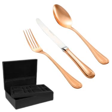 Imagem de Faqueiro 101 Peças Geneve Aço Inox Rose Gold Com Estojo - Wolff