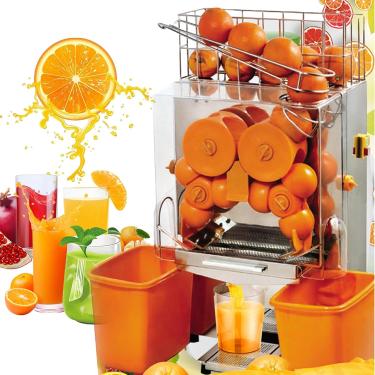 Imagem de Juicer de laranja automático, extratores automáticos elétricos com caixa de sucata 22-30pcs/min Máquina de suco fresco comercial de 40-80 mm Press
