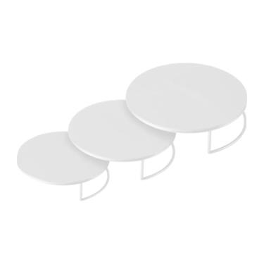 Imagem de rockible 3x Stand Action Figura Figura Toy Showcase decorativo buffet display riser frutas de fruta placas de exibição para padaria , Branco