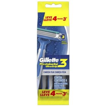 Imagem de Aparelho de Barbear Gillette Prestobarba Ultragrip 3 com 4 unidades - 