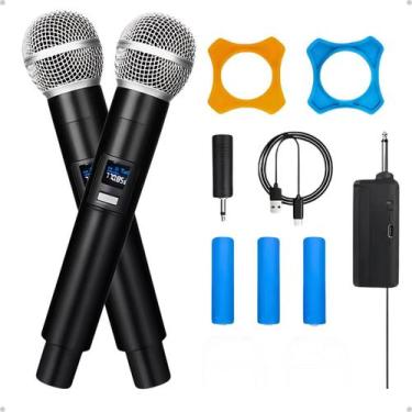 Imagem de Microfone Duplo Sem Fio UHF Profissional, Alta Qualidade, Receptor Com