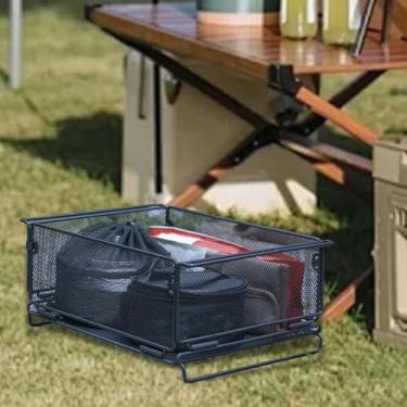 Imagem de IEUDNS Cesta de armazenamento de acampamento, suporte, acessório de mesa, resistente e dobrável cesto de filtro de água organizador para lavanderia ao ar