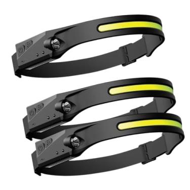 Imagem de KIT 3 Lanternas de Cabeça Com Super Led Recarregável USB Type C Camping Ciclismo