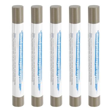 Imagem de HARFINGTON 5 peças de bastões de enchimento de madeira, cera de madeira, retoque de móveis, gizes de cera de reparo para madeira, cinza ardósia