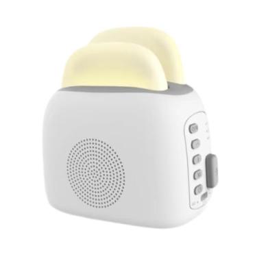 Imagem de Zialofi Máquina de sono portátil Máquina de sono leve Máquina de ruído branco relaxante com 6 sons calmantes para a sala de estar do quarto, Branco