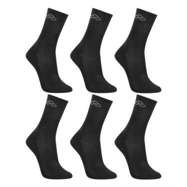 Imagem de Kit Meia Olympikus Cano Médio C/ 6 Pares Feminina, Preto, 33/38