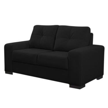 Imagem de Sofá 2 Lugares 150cm Turim Couro Preto Fosco