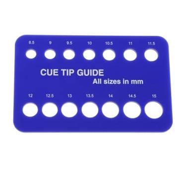 Imagem de Vaveren Ponta de taco de sinuca, medidor de tamanho, acessório de bilhar prático e resistente, acrílico compacto, 8,5 mm a 15 mm, Azul