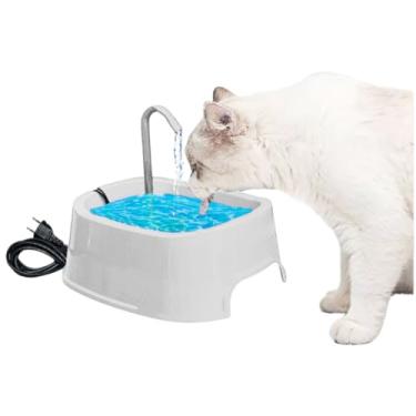 Imagem de Distribuidor de água automático para cães e gatos 1 litro com filtro de água (KIT FONTE OFF-WHITE COMPLETA)