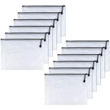 Imagem de Oaimyy -A4 (23 cm x 33 cm, 12 peças), pasta de plástico com zíper para documentos, bolsa com zíper, pastas de arquivos para escola, escritório, viagens, quebra-cabeças, organização de jogos - preto