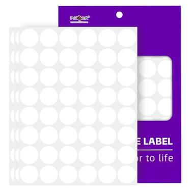 Imagem de PARLAIM Etiquetas adesivas de ponto de código de cor de 2,5 cm, adesivos de círculo branco, etiqueta de pontos redondos para marcação de escritório em casa, organização, 720 peças (branco)
