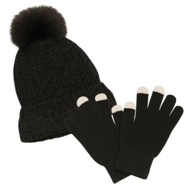 Imagem de Kit Inverno Feminino Touca Térmica e Luvas Touchscreen - Estilo, Confo