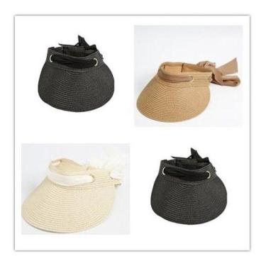 Imagem de Viseira De Praia Femenina Entrasado  Ilhós E Laço Moda Verao - oem, 16