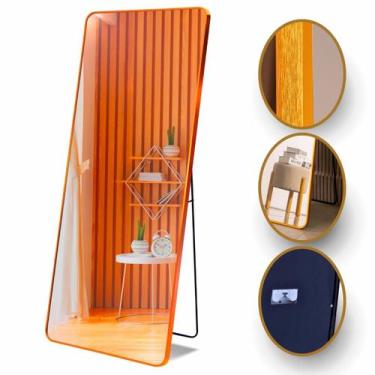 Imagem de Espelho Grande Corpo Inteiro Retangular 170x70 Moldura Em Aluminio - L