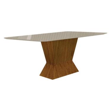 Imagem de Mesa De Jantar Larissa 180x90 Freijó Off White - Leifer Móveis