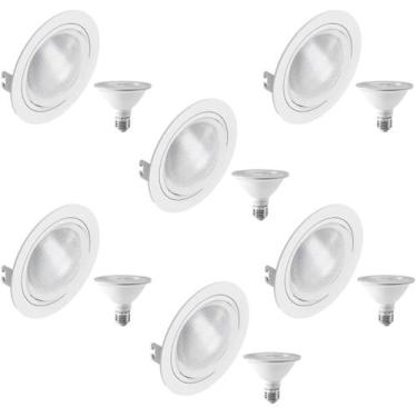 Imagem de 6 Spot Embutir Face Plana PAR30 + 1 Lâmpada LED 10W 3000K E27 - SAVE E