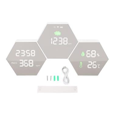 Imagem de Detector de CO2 Monitor de Qualide do Ar PM2 5 Meter com WiFi APP Controle USB Recarregável Wall Mounted Display LCD para Home Office Indoor Testes de Qualide do Ar