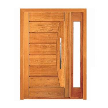 Imagem de Porta Pivotante Pavuna com Visor Lateral - Madeira Maciça - Angelim