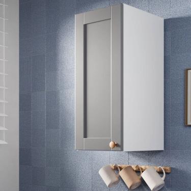 Imagem de Armário Aéreo 1 Porta 30cm Arizona Cabecasa Madeiramadeira Branco/Cinza