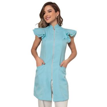 Imagem de Jaleco Feminino Oxford Valentina Manga Curta Azul claro - gardenia jal