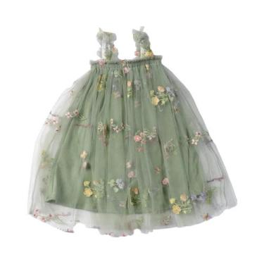 Imagem de Vestido Tutu Bordado Floral para Bebês - Sem Mangas - Estilo Princesa 