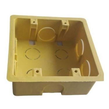 Imagem de Caixa De Tomada E Interruptor Para Embutir Parede 4X4 Amarelo - 10 Uni