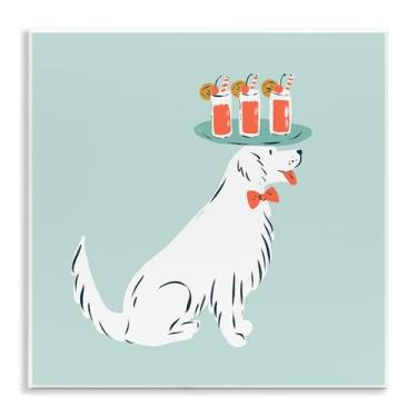 Imagem de Stupell Industries Desenho artístico de placa de parede de servidor de cachorro bandeja de bebida por Krissy Mast, 12 x 12
