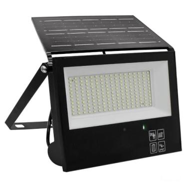 Imagem de Luminária Refletor LED Solar 200W Placa Dobrável Holofote Com Controle Super Potente A Prova D'Agua Branco Frio 6500K Marca GP LUMOS