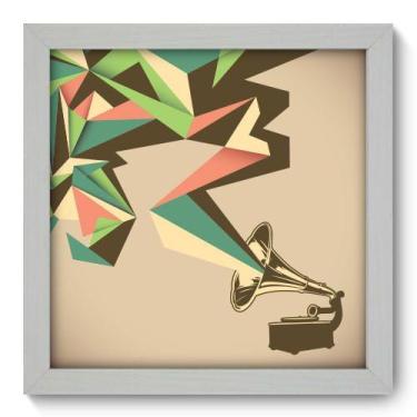 Imagem de Quadro Decorativo - Gramofone - 22cm x 22cm - 046qdvb - Allodi