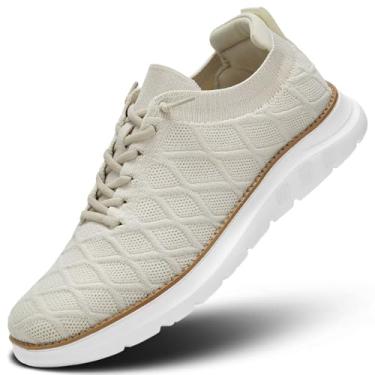 Imagem de Sapato Oxford masculino casual, moderno, malha, trabalho, negócios, caminhada, confortável, leve, sola macia, Z1 - bege, 39