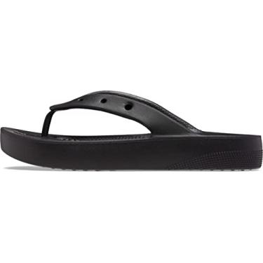 Imagem de Crocs Chinelo feminino clássico | Sandália plataforma plataforma, Preto, 38