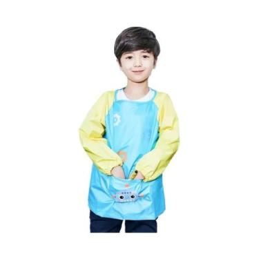 Imagem de Babador Impermeável De Manga Longa Com Estampa De Desenho Para Criança