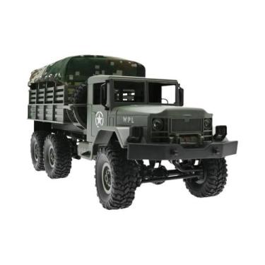 Imagem de Caminhão Militar RC Para Meninos Wpl Naughty Dragon B16 16WD Carro De 