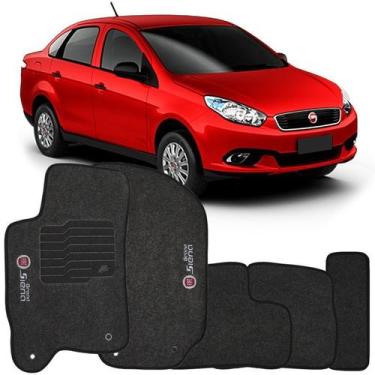 Imagem de Tapete Carpete Grand Siena 2012 à 2021 Grafite Logo Bordado Jogo 5 Peç